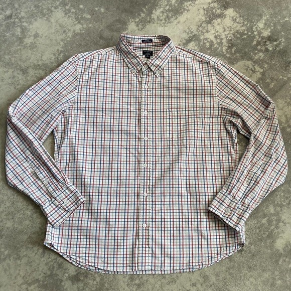 J. Crew flex washed shirt button down plaid Men’s‎ Size Xl slim untucked - Picture 1 of 12